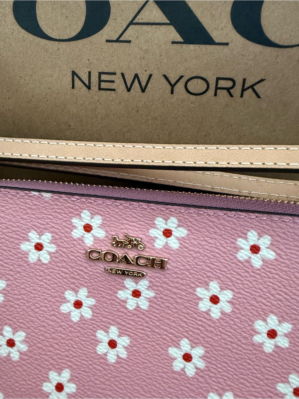 Coach Pink Wristlet with Gold Logo - Picture 10 of 10